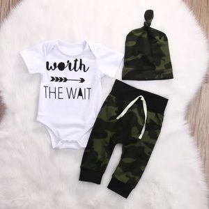 Brand New Worth The Wait Newborn Baby Boy Outfit
